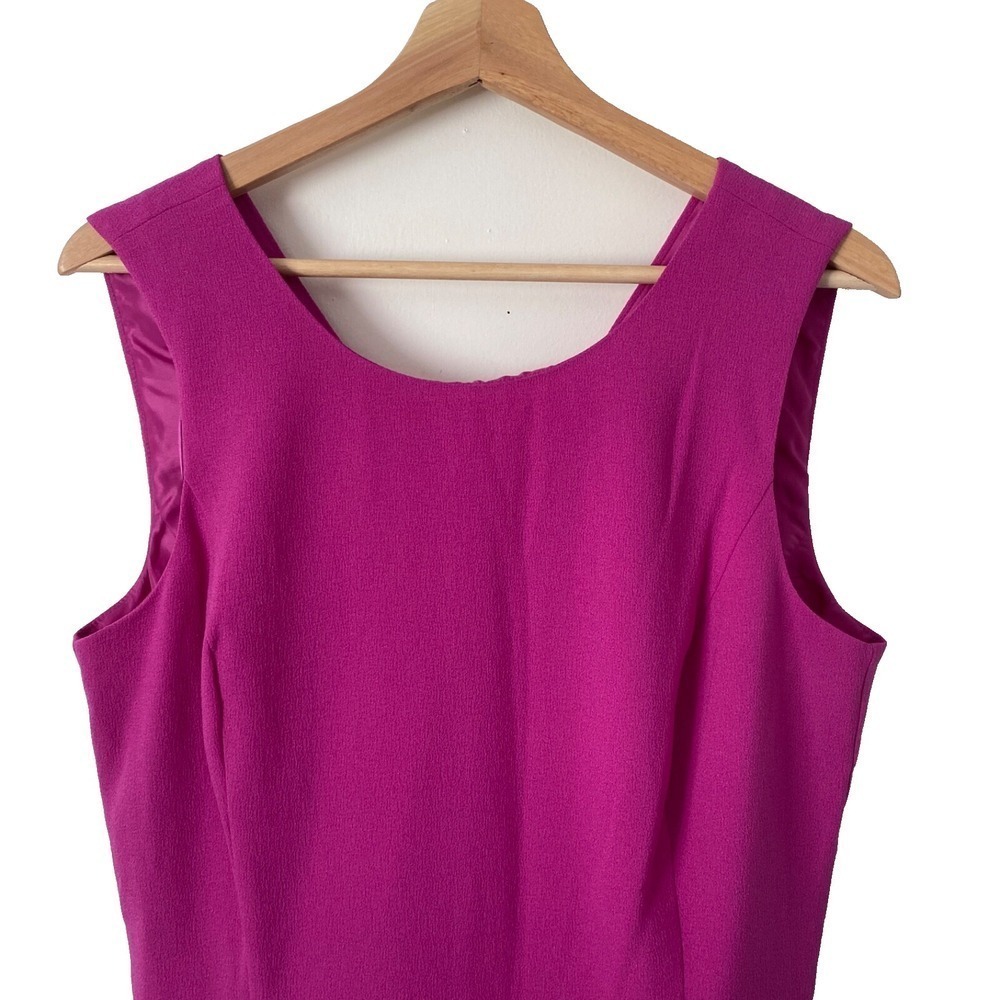 Sleeveless Hot Pink Fuchsia Summer Wedding Cocktail Midi Dress Barbiecore 10 NWT - Picture 4 of 10